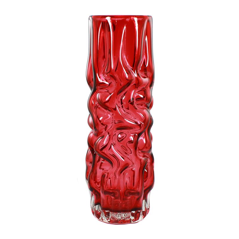 Large vase with ruby-red underlay. Design by Pavel Hlava, Brain series.