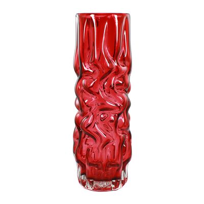 Große Vase mit rubinroten Unterfang. Entwurf Pavel Hlava, Serie Brain.