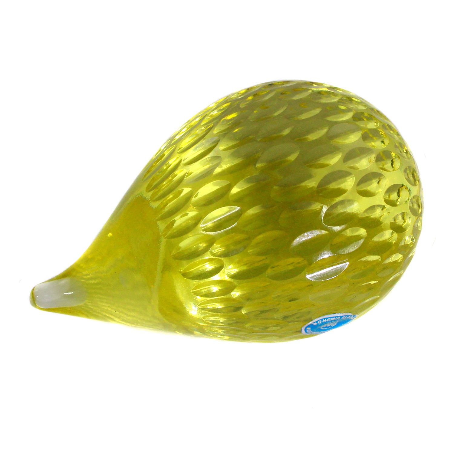 Paperweight in the shape of a hedgehog made of citrine glass, designed by Miloslav janků