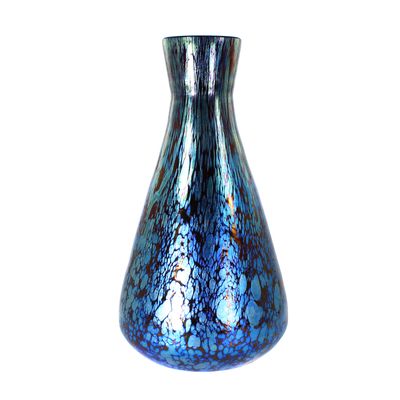 Große Vase mit cobalt Papillon Dekor, Form 6640, Loetz um 1900