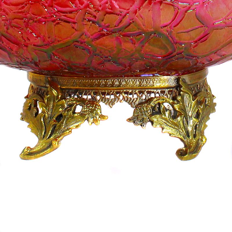 Bowl with gilded brass fittings, Wilhelm Kralik Sohn, Crackle series, around 1900
