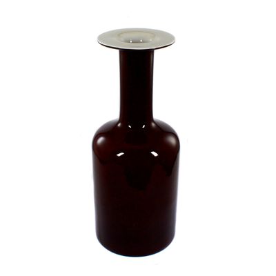 Vase aus rubinroten Opalglas. Holmegaard, Otto Brauer, Gul Vase