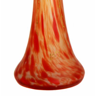 Vase aus farblosem Glas mit Pulvereinschmelzungen, signiert Legras, um 1920