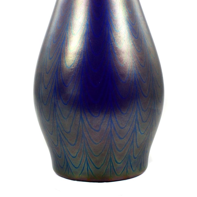 Art Nouveau vase, cobalt blue glass with luster painting, Schliersee glassworks around 1900