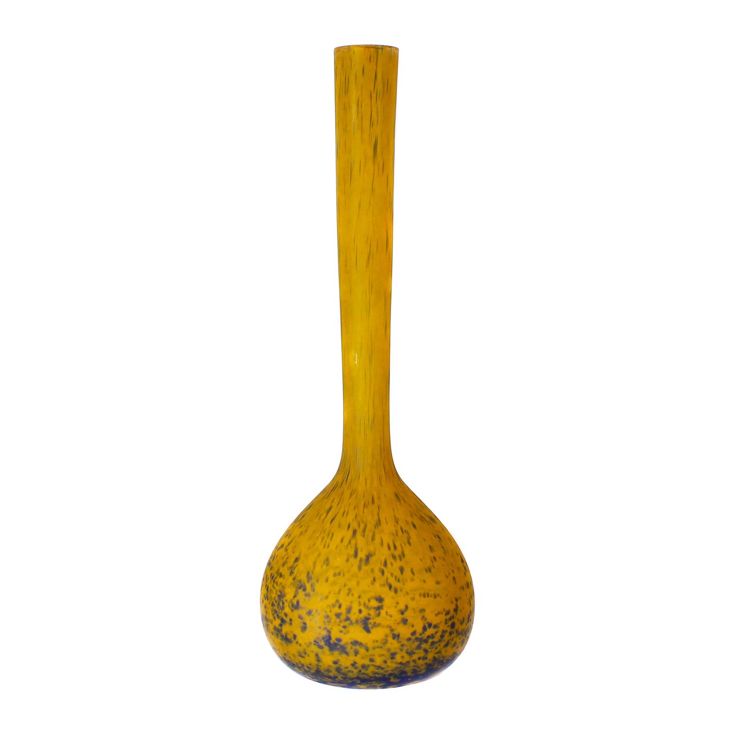 Berluze / Long-necked vase with powder inlays, signed A. Delatte, around 1925