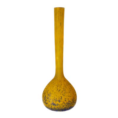 Berluze / Langhalsvase mit Pulvereinschmelzungen, signiert A. Delatte, um 1925