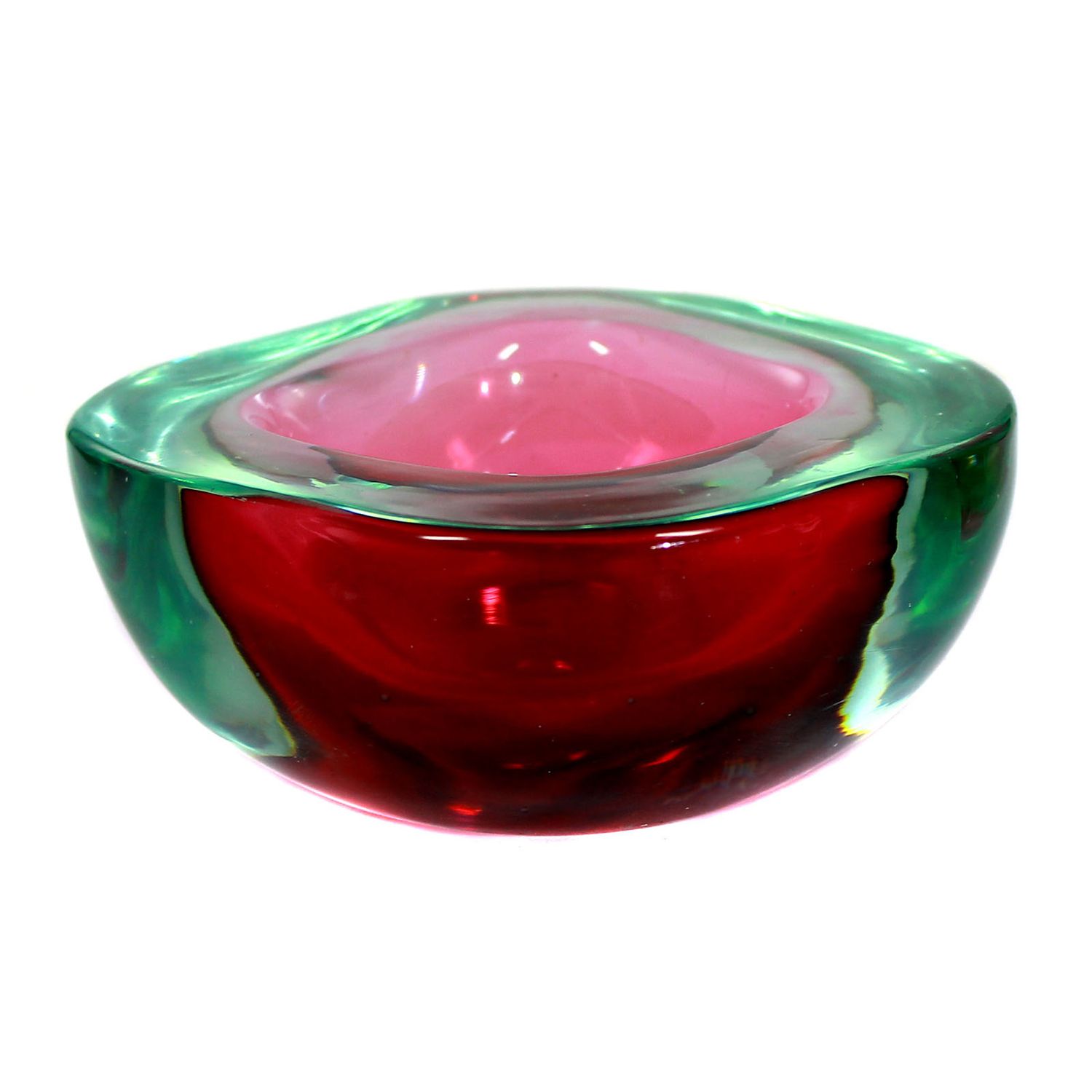 Small Sommerso bowl with pink interior, Seguco Verti d&#39;Arte around 1955-60