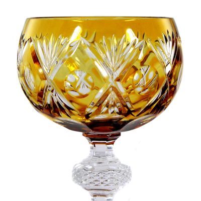 Stem glass made of colorless crystal glass with topaz-colored overlay, WMF Cabinet