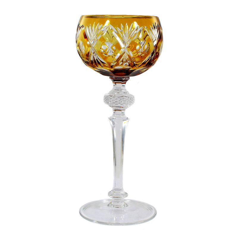 Stem glass made of colorless crystal glass with topaz-colored overlay, WMF Cabinet