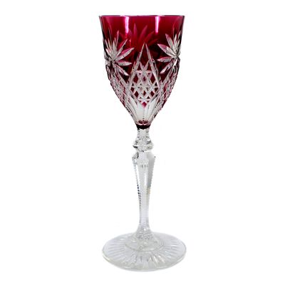 Stem glass with magenta overlay, Saarlouis series, Val St. Lambert, 1905-15.