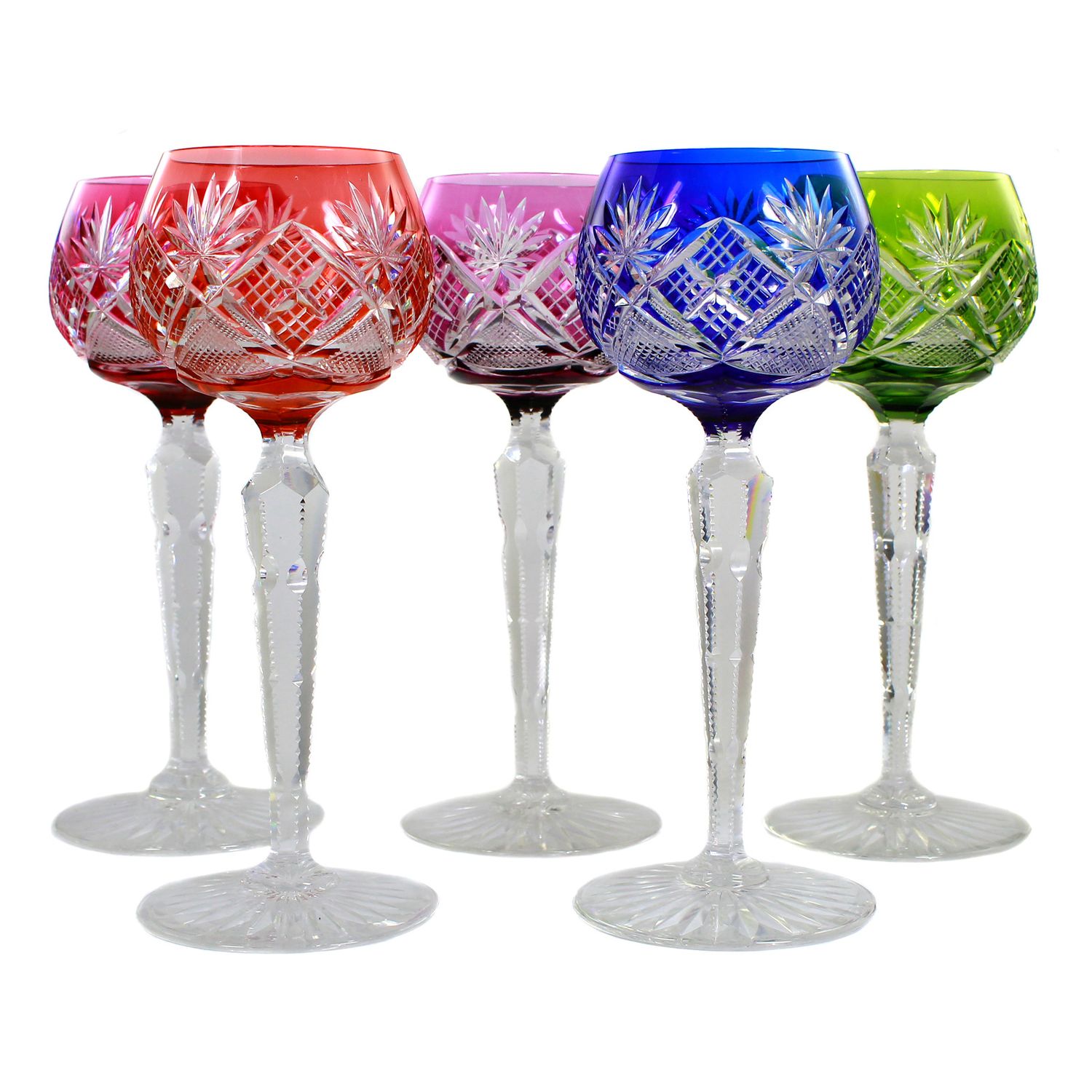 5 Roman numerals with different overlay and faceted shaft, Val Saint Lambert