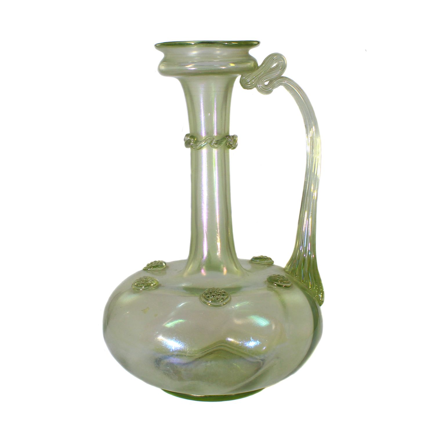 Narrow-necked jug made of opaque Cyprus glass, Josephinenhütte around 1881-1900 for Fellmer