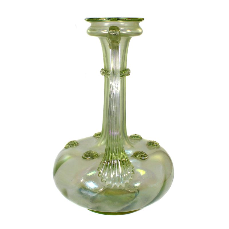 Narrow-necked jug made of opaque Cyprus glass, Josephinenhütte around 1881-1900 for Fellmer