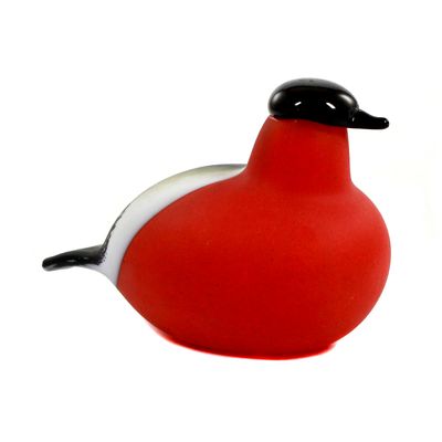 Vogel Skulptur Bullfinch, Punatulkku, von Oiva Toikka, Iittala im Nuutajärvi um 1994