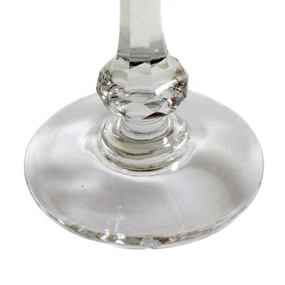 Weinglas mit grüngelben Überfang &amp; Zierschliffdekor, Saint Louis, Serie Massenet