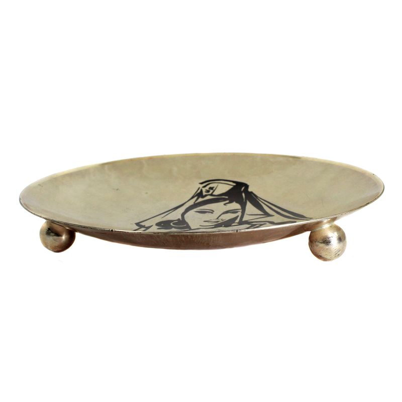 WMF Ikora metal bowl with a portrait of a woman, Tower mark.