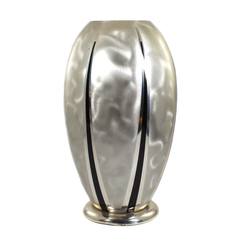 WMF Ikora metal vase with niello decoration, tower mark, shape 666