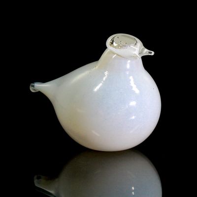 Kleine Vogel Skulptur Schneehuhn, von Oiva Toikka, Iittala in Nuutajärvi um 2000