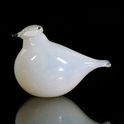 Kleine Vogel Skulptur Schneehuhn, von Oiva Toikka, Iittala in Nuutajärvi um 2000