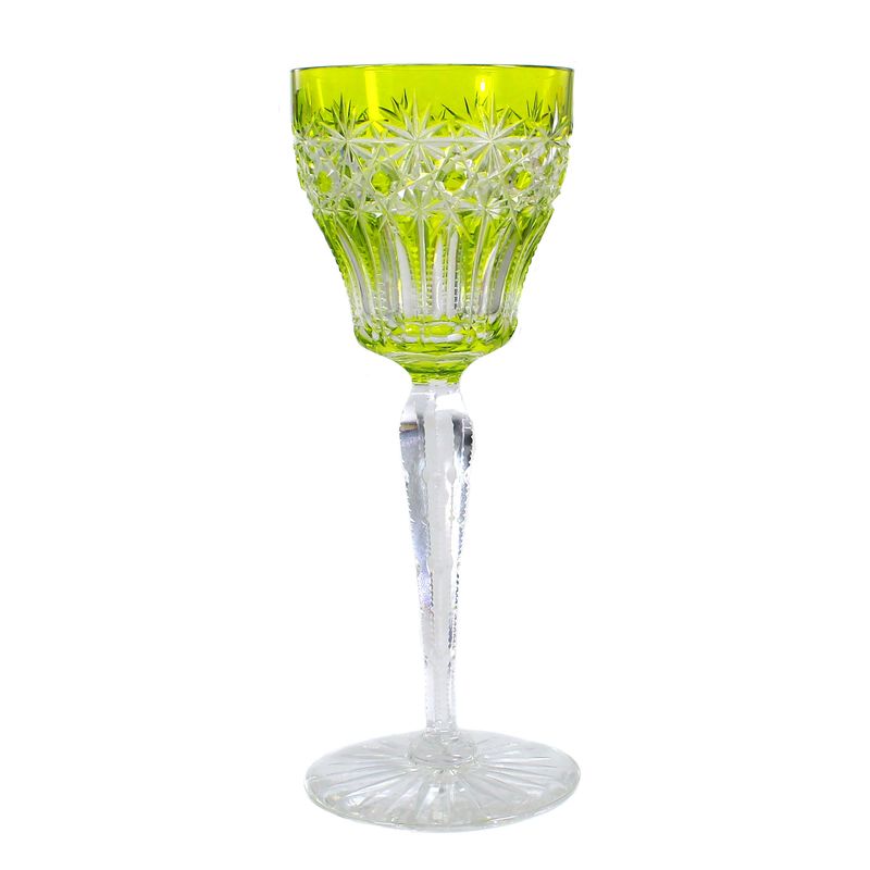 Stem glass with Japanese yellow overlay, Val St. Lambert, Van Dyck circa 1905-10.