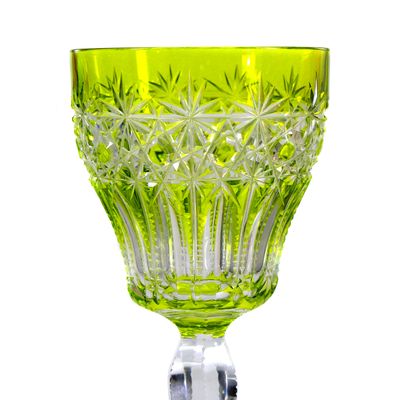 Stem glass with Japanese yellow overlay, Val St. Lambert, Van Dyck circa 1905-10.