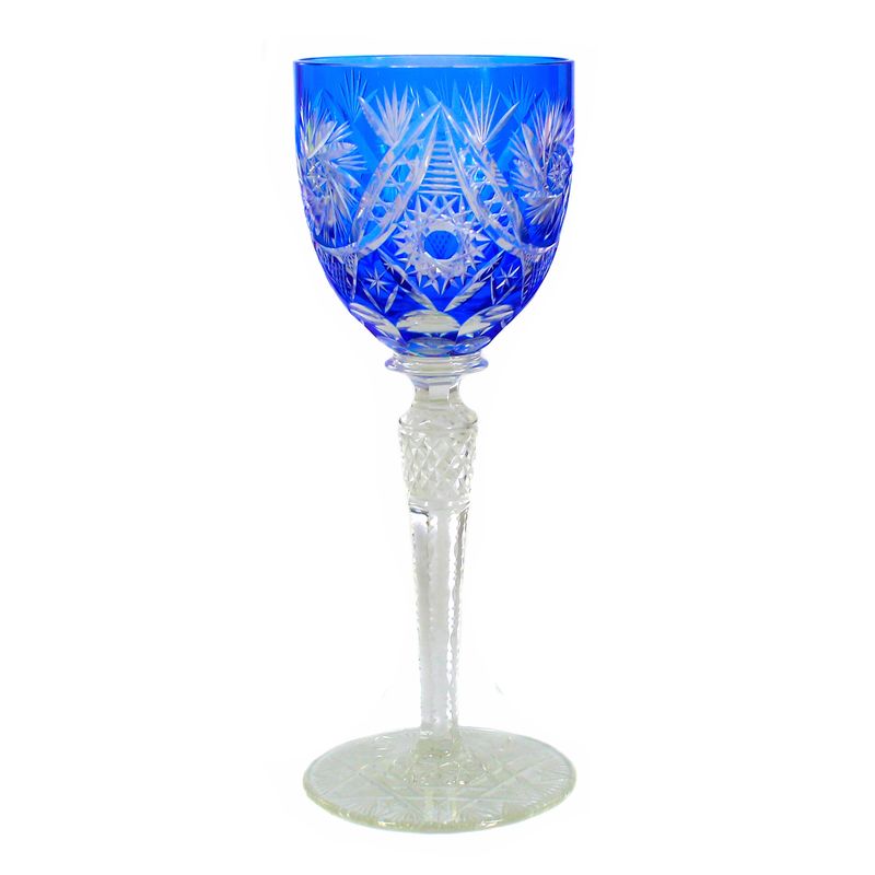 Stem glass with light blue overlay, Ferdinand von Poschinger around 1910