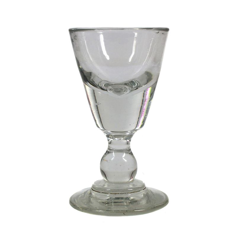 Massive shot glass, so-called &quot;cheater&quot; made of colorless glass, second half of the 19th century.