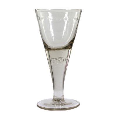 Pointed chalice with inset air bubbles and beaded border, Central Germany, second half of the 18th century.