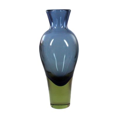 Sommerso vase made of neodymium glass, Seguso Vetri d&#39;Arte, design by Flavio Poli
