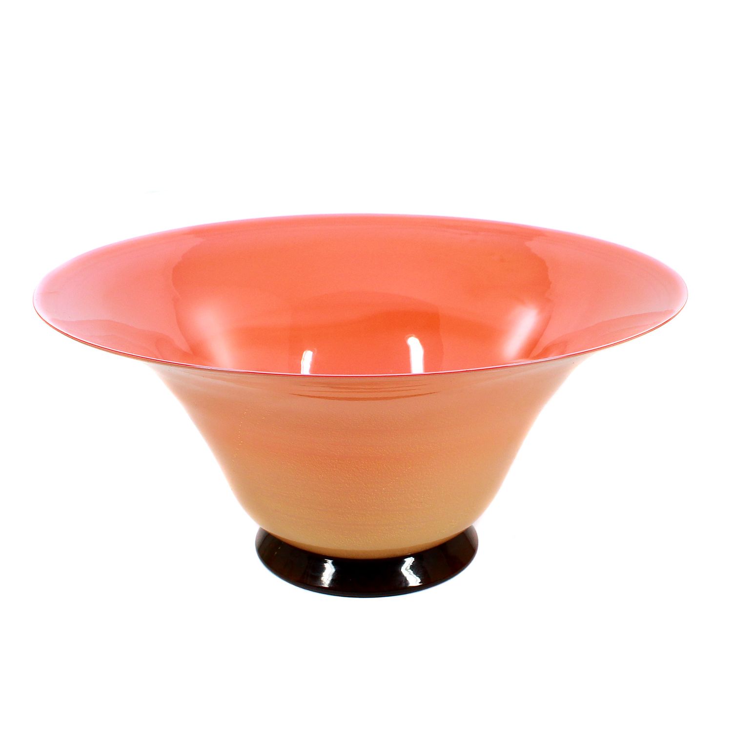 Large bowl made of pink Incamiciato glass, signed Venini 1992, Tomaso Buzzi
