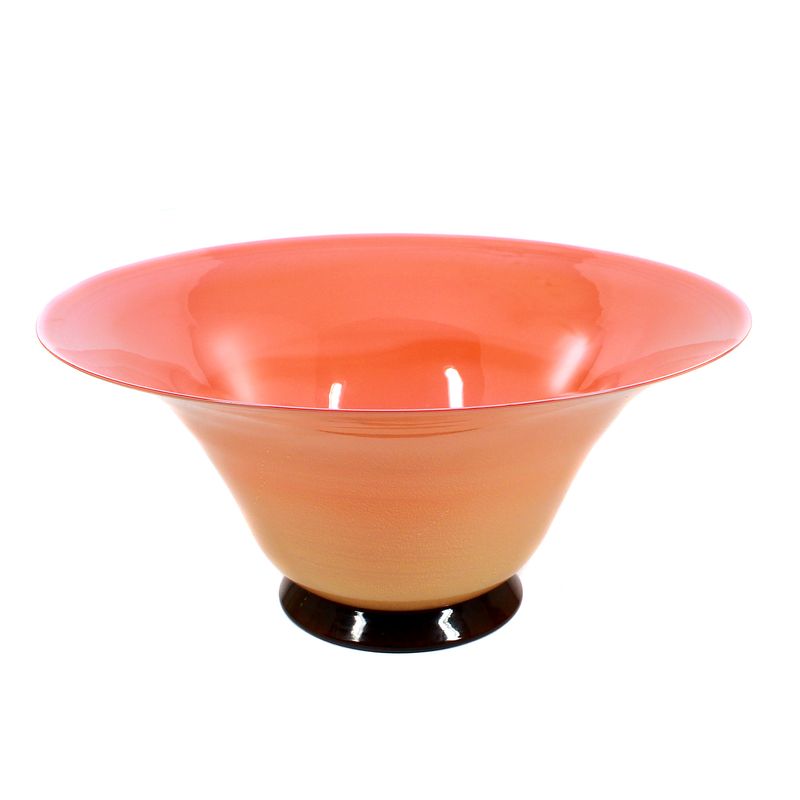 Large bowl made of pink Incamiciato glass, signed Venini 1992, Tomaso Buzzi