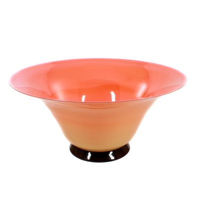 Große Schale aus rosa Incamiciato Glas, signiert Venini 1992, Tomaso Buzzi