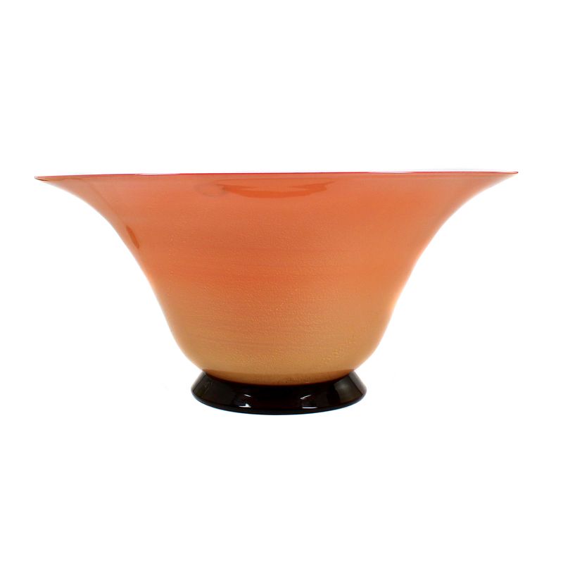 Large bowl made of pink Incamiciato glass, signed Venini 1992, Tomaso Buzzi