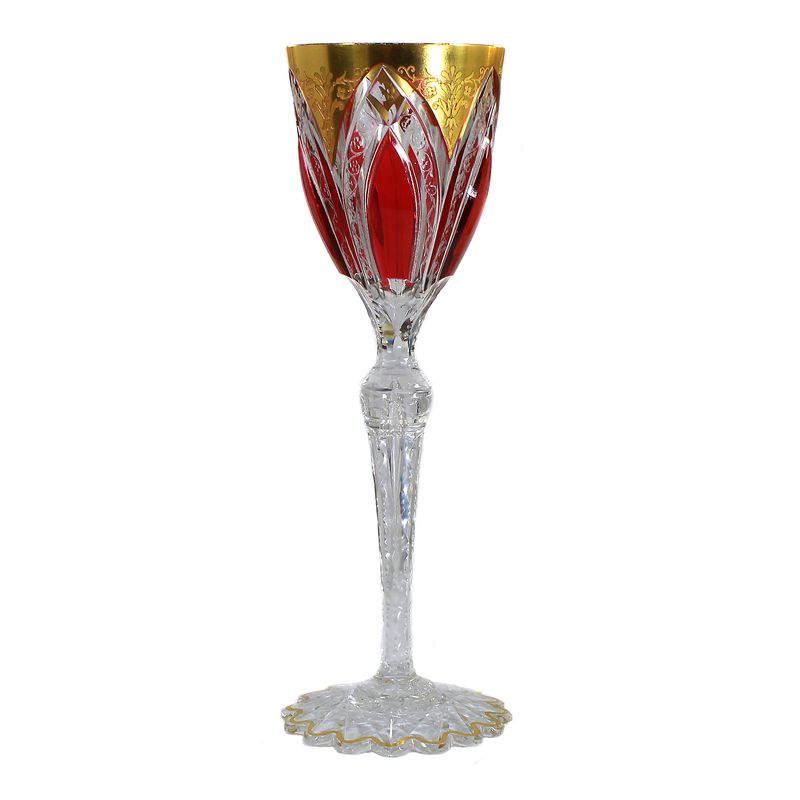 4 rare and high-quality stemmed glasses, Cristallerie Saint Louis, circa 1900