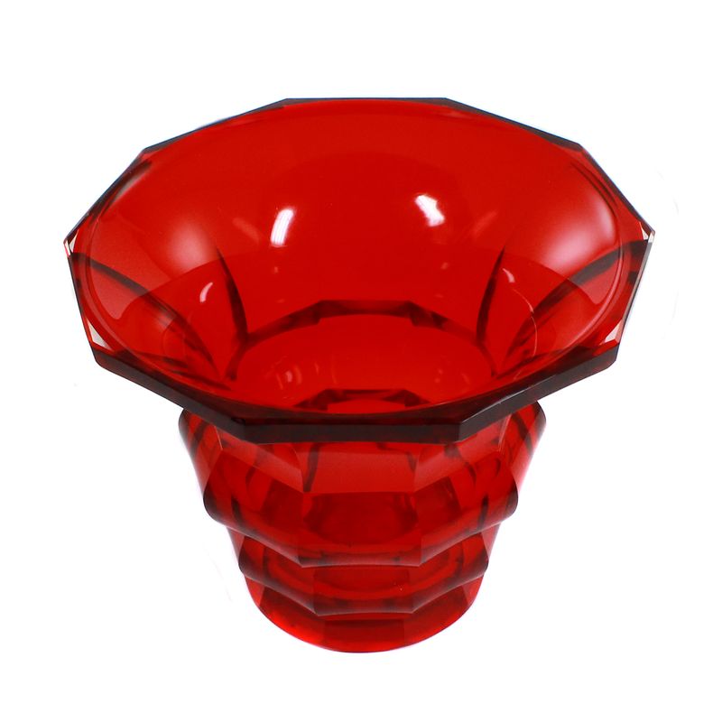 Bowl made of gold ruby ​​glass, multifaceted, Josephinenhütte or Riedel, circa 1930