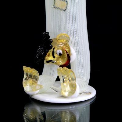 Karaffe mit Stöpsel aus Zanfirico Glasstäben, A.Ve.M. Entw. Anzolo Fuga um 1956