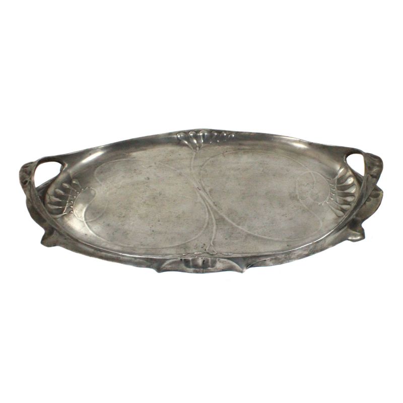 Tray with side handles, pewter, designed by Hugo Leven, circa 1904