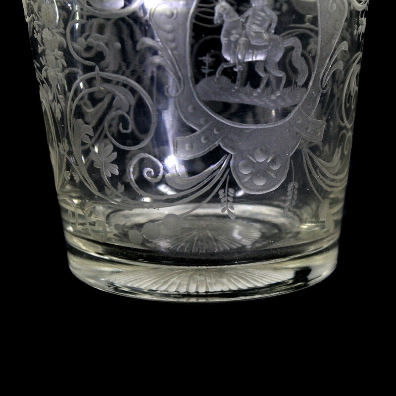 Cup with cartouche and equestrian depiction and band work, Saxony around 1715-25 ​