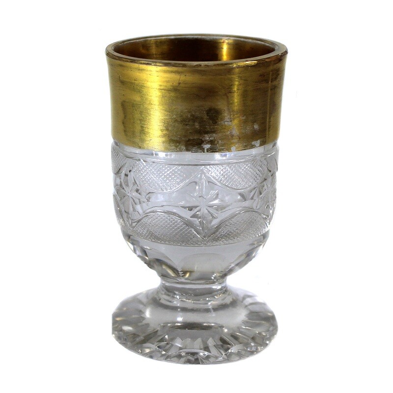 Footed cup with wide polished gold rim, Imperial Glass Manufactory St. Petersburg