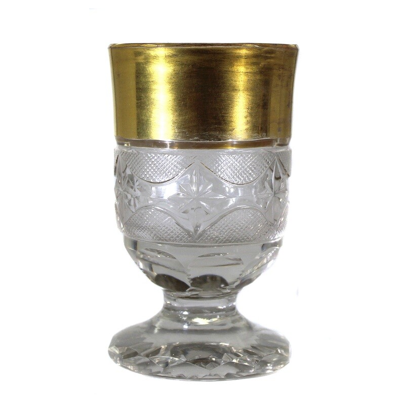 Footed cup with wide polished gold rim, Imperial Glass Manufactory St. Petersburg