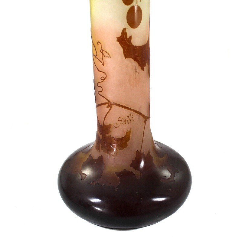 58 cm high Art Nouveau vase with wild wine, Galle with star around 1904-06