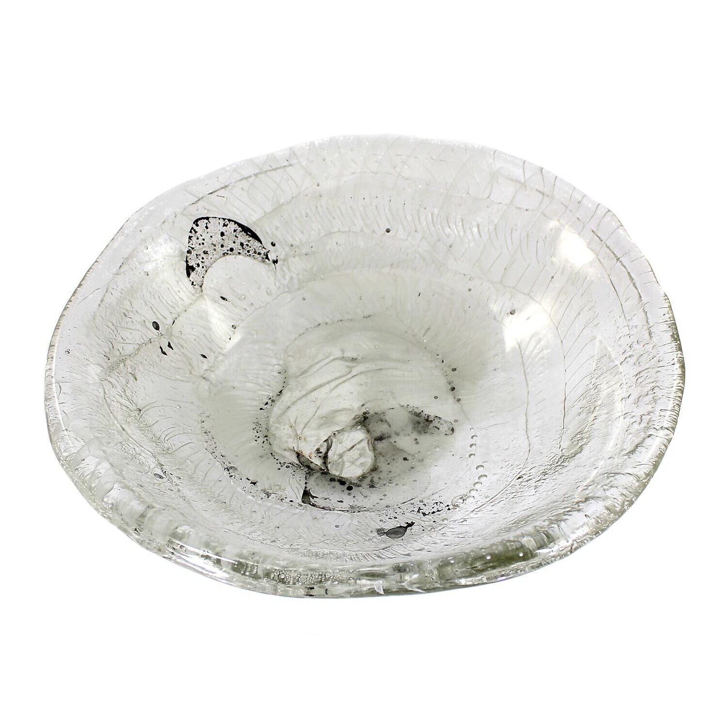 Large bowl with a wavy structure, signed Bernhard Schagemann 1977