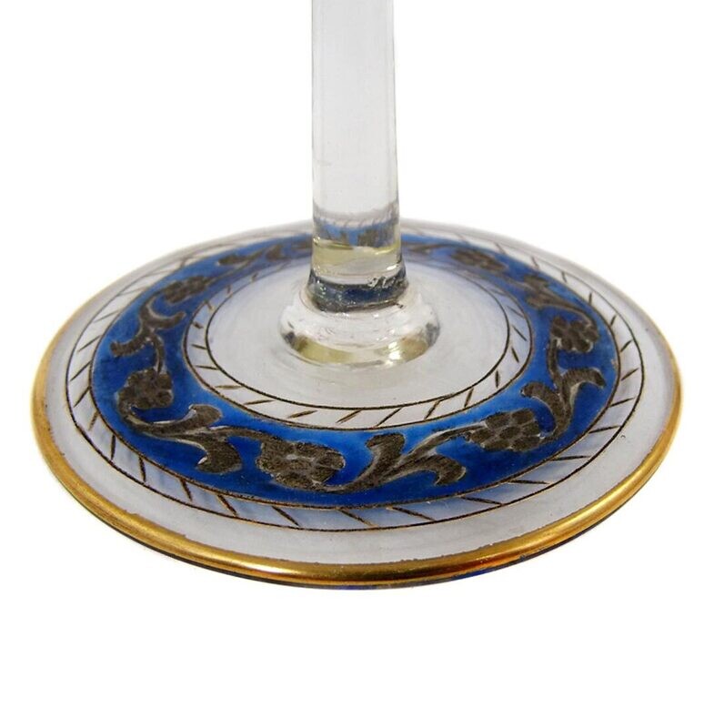 Stem glass Jodhpur, Josephinenhütte, designed by Rudolf Wille around 1912, inscribed