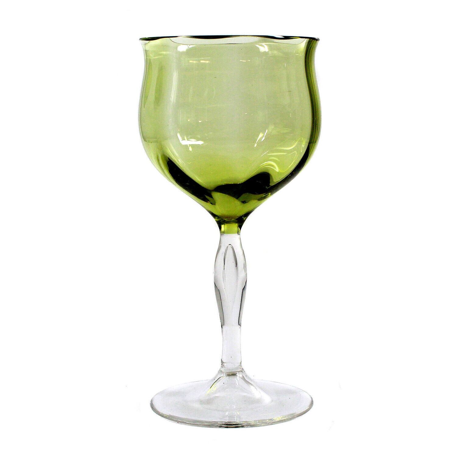 Stem glass with an optically ribbed bowl, Josephinenhütte, designed by Franz Pohl