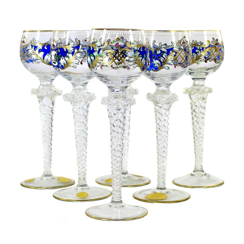 1st of 6. Theresienthal Roman with enamel decoration, form Palais, decoration Gloriette