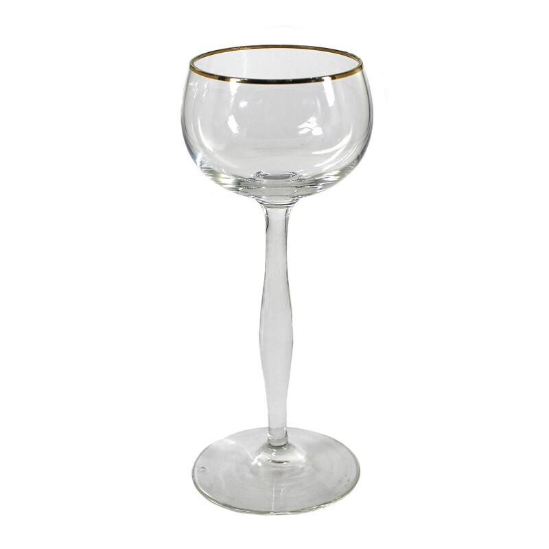 Pair of wine glasses with thickened stems, Bavarian Forest or Silesia