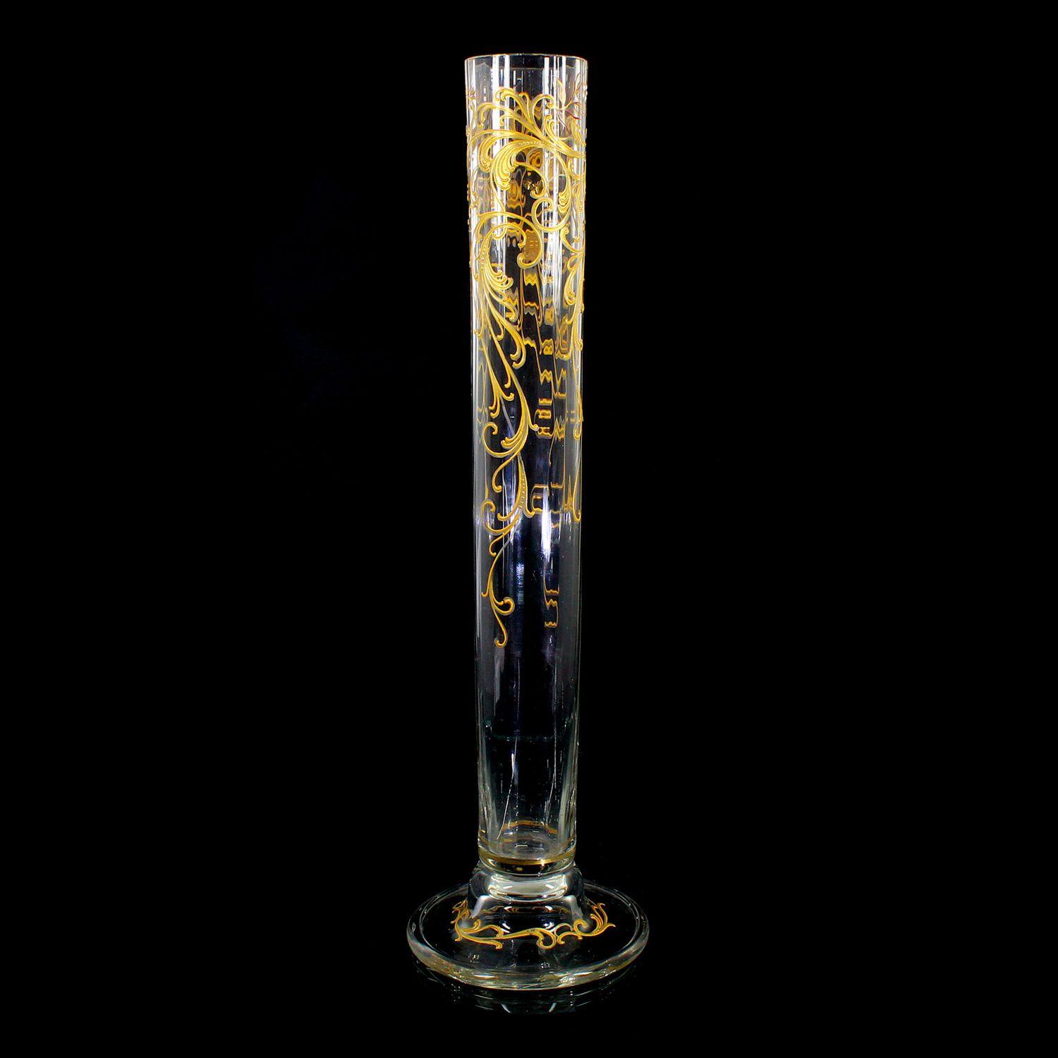 Rod glass with gold and enamel painting, Fritz Heckert, designed by Oskar Jummel
