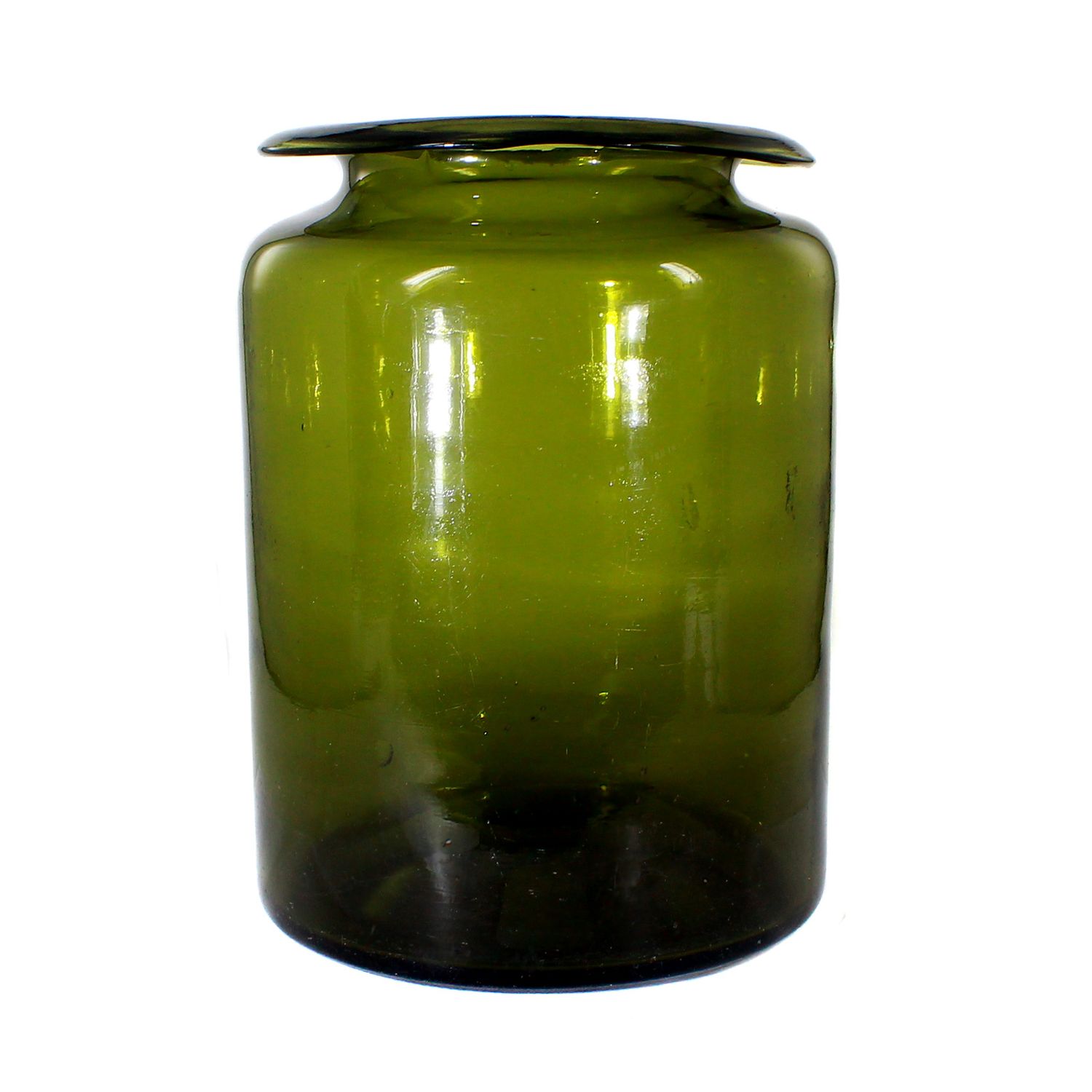 Olive-green glass storage vessel, South German, 1st half of the 19th century