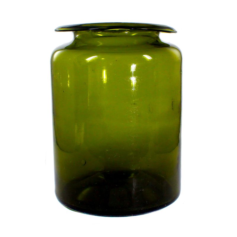 Olive-green glass storage vessel, South German, 1st half of the 19th century
