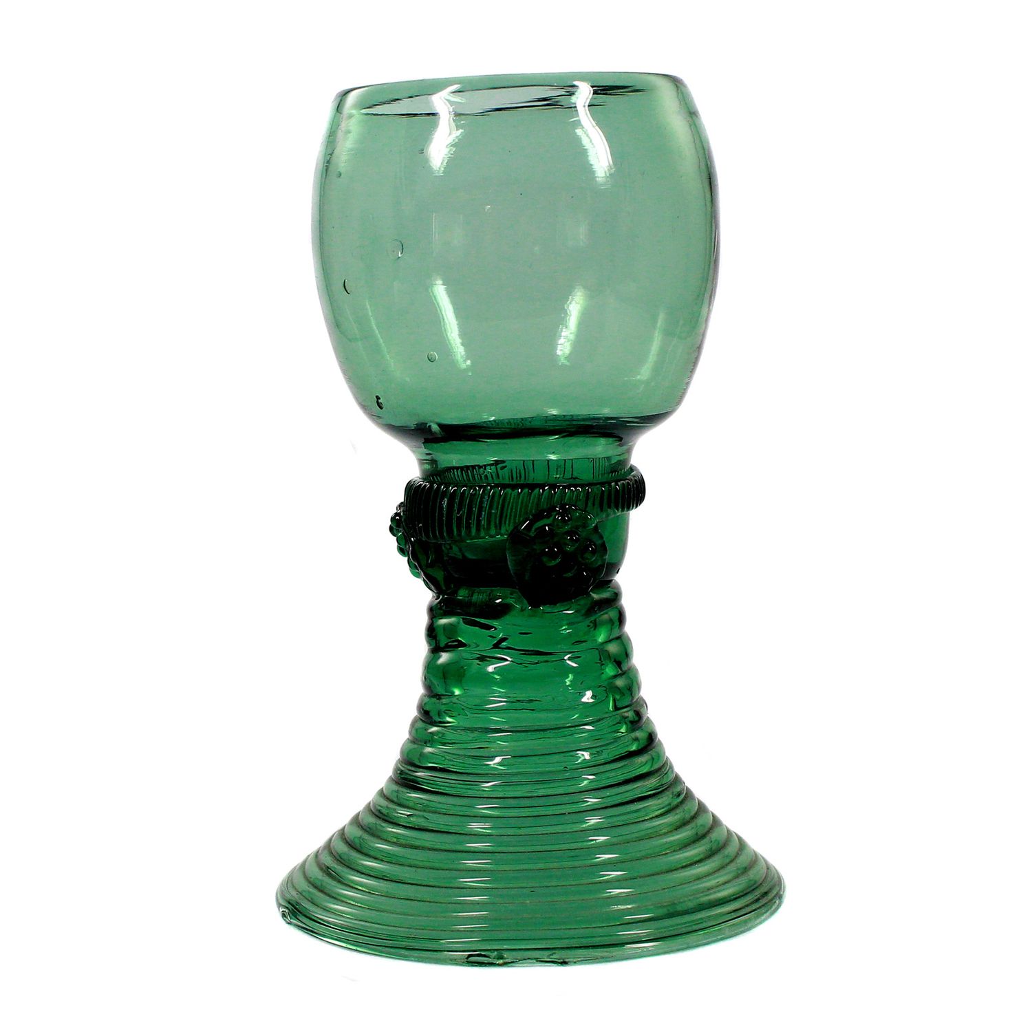 Roman made of light green glass with applied nubs, end of the 18th century.